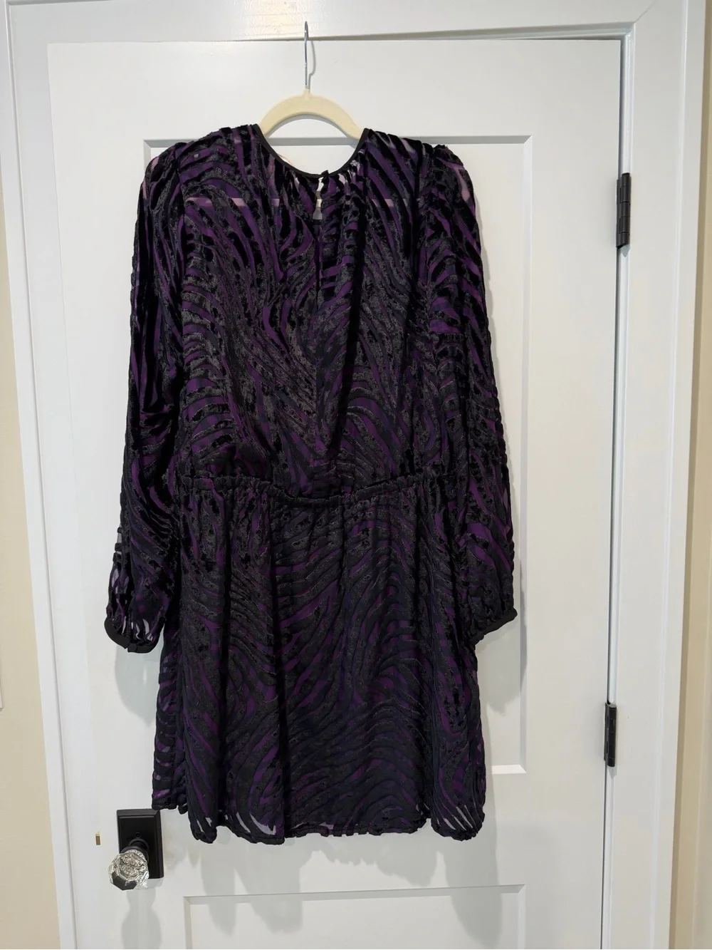 NWT Michael Kors Purple and Black Midi Dress Lined Size XL